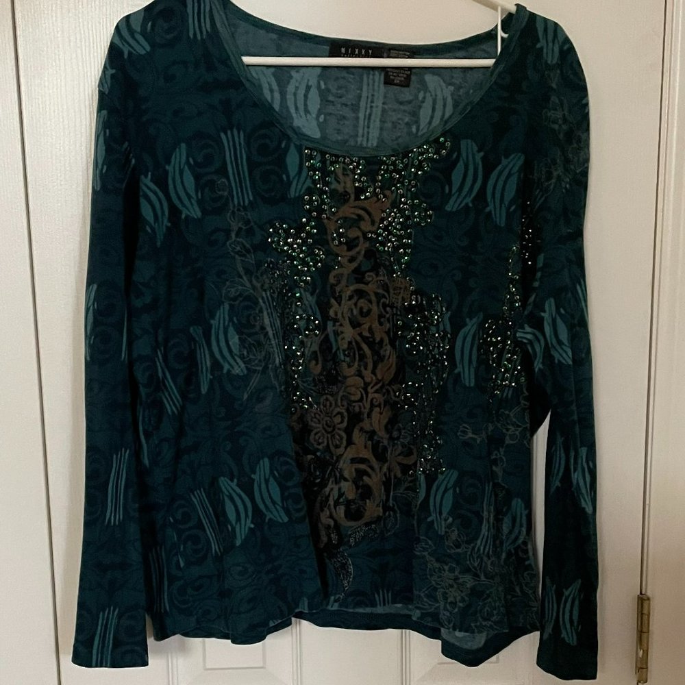 Nikky Long Sleeve Green Top